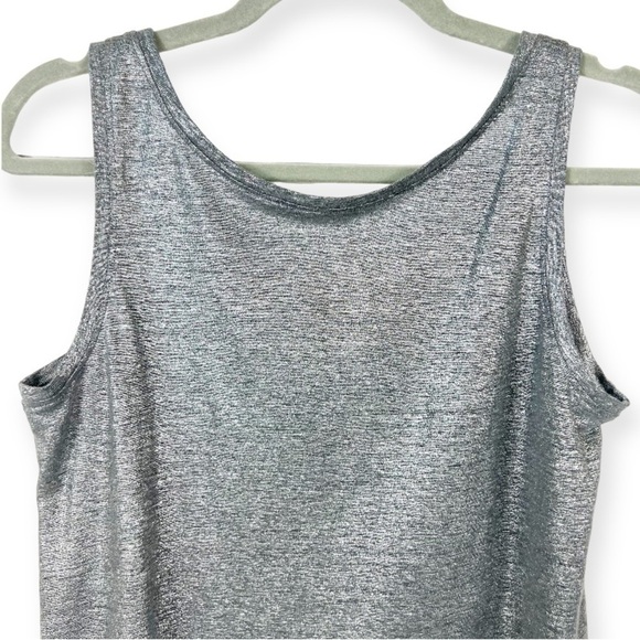 Eileen Fisher Linen Metallic Shimmer Tank Top XS Gray - Picture 3 of 5